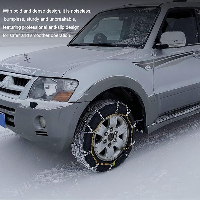 Auto Tightening Snow Chains Tire Chains For Cars Suv Pickup Trucks - Auto Tightening 1 Min Quick Fit AND Easy Installation, R