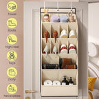 15 Pockets Over the Door Shoe Organizer, Shoe Rack for Closet Door with Large Breathable Pockets, Hanging Shoes Rack for Boot