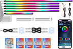 New Version Acrylic Car Dreamcolor Ambient Lighting Kit 14 in 1 LED Interior Car Strip Lights APP Control Zoned Control System 252 Color Modes DIY Neon Wireless Sound Activated RGB Neon Light Kits