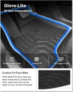 KIWI MASTER Floor Mats for 2012-2020 Tesla Model S, Custom Fit All Weather Car Mats, Heavy Duty TPE Floor Liners, Front & Rear 2 Row, Black