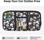 Skull Tactical Gear Organizer Car Sun Visor with Picture Holder Zipper Pouch Storage Bags with Adjustable Straps and Multi-Pocket Easy Installation Universal Fit for Most Cars SUV