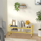 SUFAUY 2-Tier 33" Wide Shoe Rack, Closet Metal Wire, Stackable, Gold
