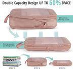 Compression Packing Cubes for Travel, Bunnychill Portable Zipper Packing Cube for Cloting, Expandable Space Saver Storage Lug