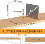 12 Pack Closet Shelf Dividers Organizer Purse Clothes Organization Acrylic Clear Tall Divider Separators for Wood Wire Thick 