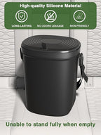 Leakproof Car Trash Can, 1.9 Gallon Soft Silicone Hanging Garbage Can with Lid, Easy to Clean Vehicle Trash Bin, Suitable for Sedans, SUVs, MPVs & Trucks