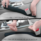 Car Seat Gap Filler Compatible with Chevy Equinox Malibu Cruze Traverse Volt Blazer Silverado Suburban Tahoe Bolt Trax Spark Sonic Impala Accessories Gap Plug Blocker with Storage Slot Black 2Pcs