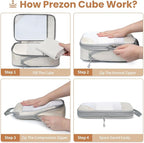 Compression Packing Cubes for Travel, Lightweight Vacation Travel Essentials, Travel Accessories for Suitcase Organizer Bags 