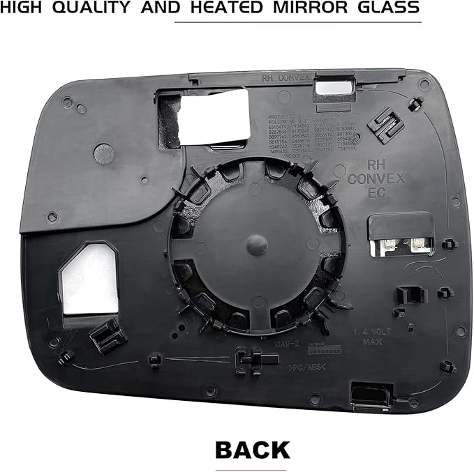 Dodge Ram 1500 Right Side Heated Blind Spot Mirror - Convex Glass with Rear Holder 68402036AA