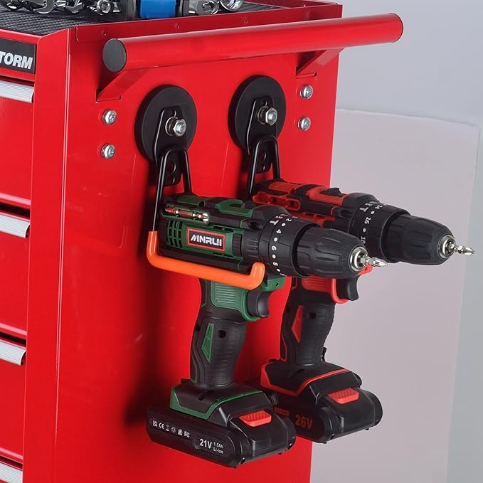 ULIBERMAGNET Magnetic Power Tool Organizer,Cordless Drill Garage Hook Heavy Duty,Large & Strong Manget with Hooks for Garage,