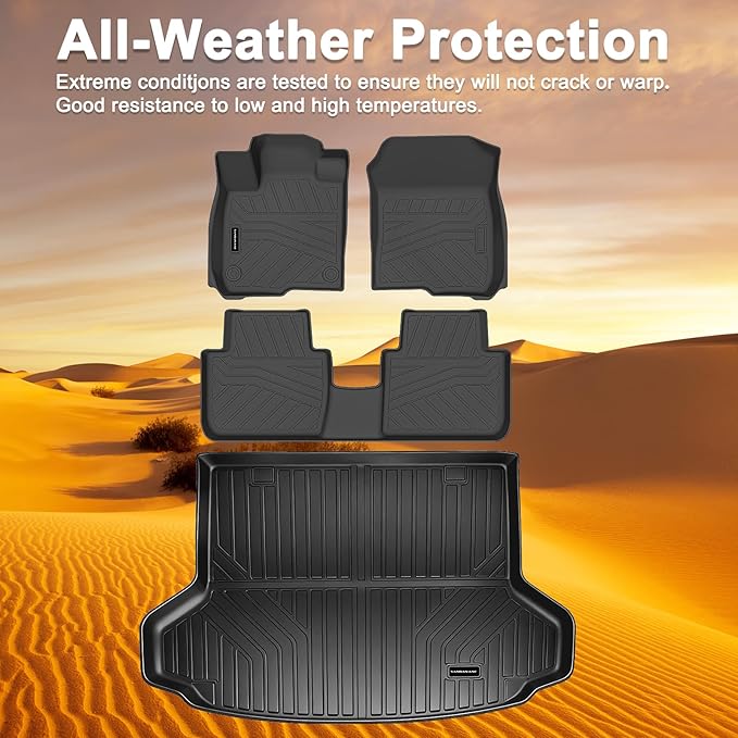All Weather Car Floor Mats & Cargo Liner for 2023 2024 2025 2026 Honda HR-V Custom Fit HR-V Hybrid Accessories