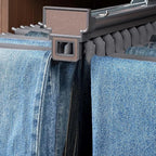 Pull Out Trouser Rack 16-24 Arms, Double Row Hanger, Extendable Pants Holder Sliding Closet Hanger Rail for Pants Clothes Org