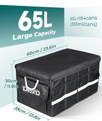 YOHOOLYO Car Trunk Organizer Cooler Bag Insulated Collapsible Trunk Organizer for SUV with Multi Compartments Lid