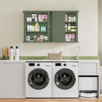 ChooChoo Bathroom Wall Cabinet, Over The Toilet Space Saver Storage Cabinet, Medicine Cabinet with 2 Door and Adjustable Shel