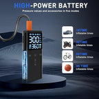 Tire Inflator Portable Air Compressor, 10000mAh Cordless Air Pump for Car Tires, Bike, Motorcycle, 150PSI Electric Air Pump with Digital Gauge, Auto-Stop, LED Light for Emergency & Travel