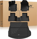 3W Floor Mats & Cargo Liner Fit Lexus NX/ NX250/ NX350 2022-2025 2026 (Not Fit for NX350h/ NX450h+), TPE All Weather Custom Fit Floor Liner for Lexus NX, 1st & 2nd Row Full Set Car Mats, Black