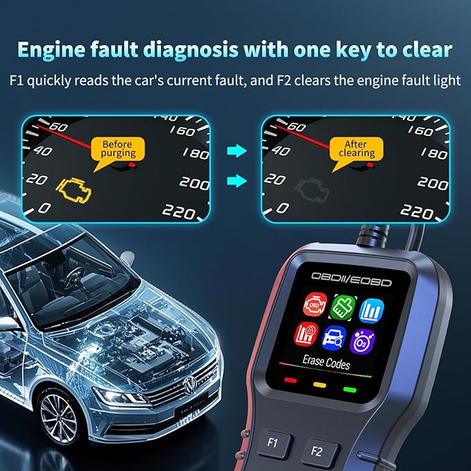 K1 obd2 Scanner,obd2 Scanner Diagnostic Tool,Car Code Reader for Check Engine Light, Real-Live Data, Freeze Frame with Colour