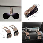 NBTEPEM 30 Pcs Bling Car Accessories Set for Women, Steering Wheel Cover Set, Bling Console Cover, Seat Belt Cushion, Shift Knob Cushion, Cup Coaster, Rhinestone Car Hanging Accessories (Champagne)