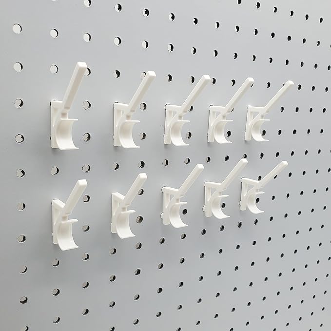 'Just Hanging Pegboards' 1/4" Pegboard Angled Thread-Bobbin Storage Hook, Compatible with 1/4" Pegboards. Sewing Organization