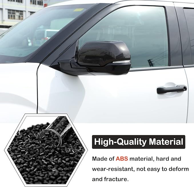 Car Door Rear View Mirror Cap Trim Cover Compatible with Toyota Tundra/Sequoia 2022-2025 Outside Side Rearview Mirror Protector Decoration ABS Accessories, Only Fit With Turn Signal Lights Version