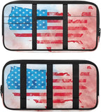 Map of the United States Car Sun Visor Organizer,Card Sleeve Pocket with Double Zippers Adjustable Straps Auto Interior Accessories for SUV Truck Pickup