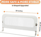 omzer Bed Guard Rail for Toddlers - 59inch Foldable & Adjustable Height Baby Bed Safety Side Rails - Large Toddler Crib Raili