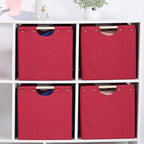 HOONEX Large Collapsible Storage Bins, Linen Fabric, Pack of 2, Storage Baskets with Wooden Carry Handles and Sturdy Heavy Ca