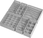 Criusia 6 Pack Sock Underwear Drawer Organizer Dividers, 58 Cell Foldable Fabric Dresser Closet Organizers and Storage Bins f