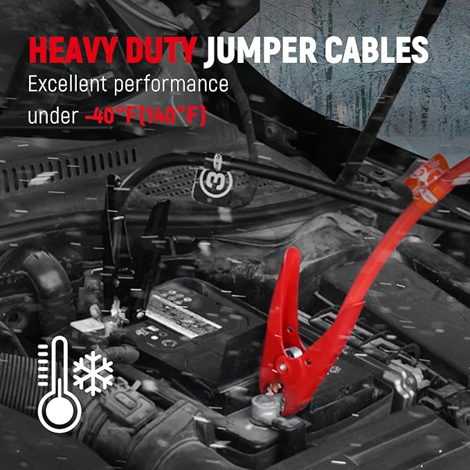 TOPDC 2 Gauge 20ft Jumper Cables - Ultimate Power for Instant Jump Start, Heavy Duty Booster Cables for Car, Truck & SUV Batteries, Includes Carry Bag