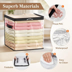 Lifewit 6 Pack Clear Clothes Storage Bags, 13 Inch Clear Cube Storage Bins, 36L Vinyl Foldable Moving Bags with Zipper, Stora