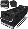 Car Trunk Organizer,Heavy Duty Collapsible 95 L Capacity Car Trunk Storage Organizer,Multi-Compartment Pockets, Adjustable Stra