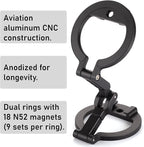 Dual Magnetic Ring Phone Mount - Foldable 360° Rotation CNC Aluminum Stand,1/4" Screw,Cold Shoe Interface, Hands-Free Holder for Live Streaming, Selfies & Multi-Device Use