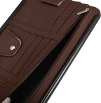 X AUTOHAUX PU Leather Car Sun Visor Organizer Glasses Holder Auto Accessories Pocket Organizer with Panel Back Brown