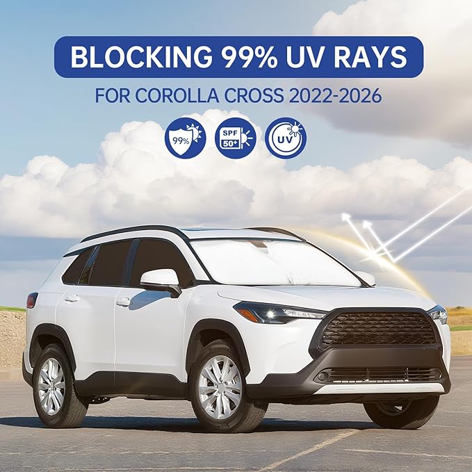 Car Window Shades for Toyota Corolla Cross 2022-2026, Full Car Window Covers for Privacy, Sunshades for Corolla Cross Front Rear Windshield Side Windows to Block UV and Protect Privacy(6pcs)