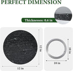 Koville 12'' Black Marble Lazy Susan Marble Turntable for Kitchen Dinning, Granite Lazy Susans Organizer for Cabinet, Serving