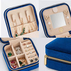 ZPROW Plush Velvet Travel Jewelry Case, Travel Jewelry Organizer, Jewelry Travel Case, Travel Jewelry Box, Small Jewelry Case