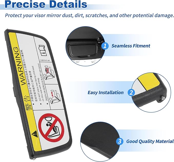 Sun Visor Mirror Cover for Porsche Boxster/Cayman 981 2014-2016 for Porsche Carrera 911 2012-2024 Left/Right Sun Visor Vanity Mirror Cover Black