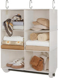 StorageWorks Hanging Closet Organizer with Metal Rod, 6-Section Closet Organizers and Storage, Collapsible Hanging Shelves fo