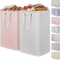 Lifewit 2 Pack Laundry Basket 80L Each, Collapsible Clothes Hamper with Reinforced Handles, Freestanding Waterproof Design fo