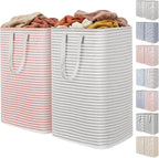 Lifewit 2 Pack Laundry Basket 80L Each, Collapsible Clothes Hamper with Reinforced Handles, Freestanding Waterproof Design fo