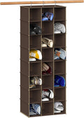 Simple Houseware 24 Section Shelves Hanging Shoes Organizer Holder for Closet, Brown