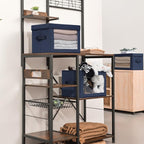 Homsorout Foldable Storage Boxes with Lids - Decorative Storage Boxes with Clear Window, Fabric Storage Baskets for Organizin
