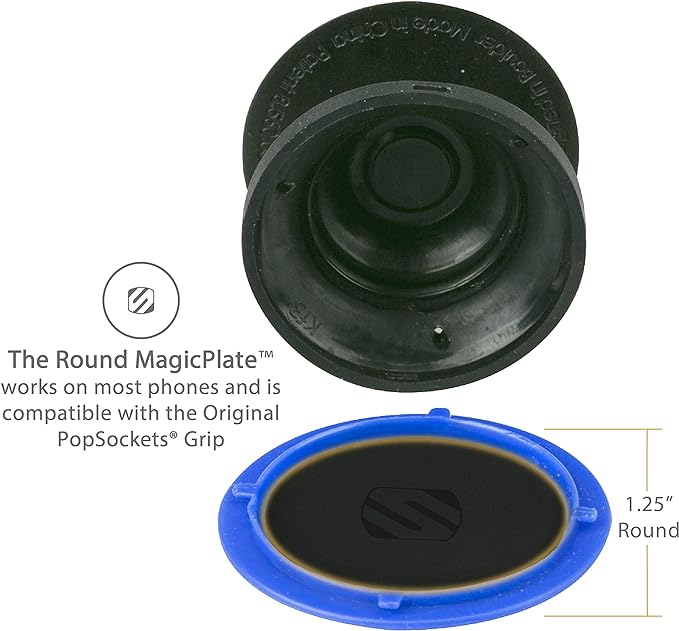 Scosche MPDRND-SP MagicMount Pro Magnetic Car Phone Holder - Strong Magnet Mount for iPhone and Android - Secure Magnetic Mount for Car Dashboard - Universal 360° Adjustable Mobile Cell Holder