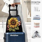 Car Trash Bag Large Hanging Can for Back of Seat, Cute Waterproof Car Garbage Bag for Vehicle, Travelling, Outdoor Cute Sunflower American Flag