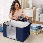 Fab totes Storage Bags,Clothes Blanket Storage Bins Foldable Closet Organizers with Reinforced Handle for Home Dorm Storage a