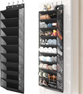 20-25 Pairs Over the Door Shoe Organizer, Clear Pockets Shoe Rack for Closet Door, 10-Tier Hanging Shoe Rack for Boots, Behin