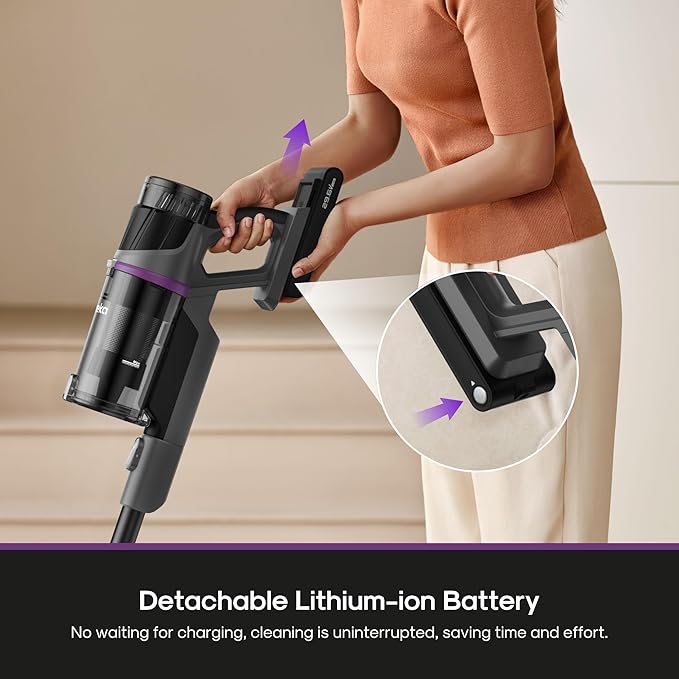Eureka Cordless Stick Vacuum Cleaner ReactiSense 440, 60-Min Runtime, Anti-Tangle Brushroll, Intelligent Sensing Technology, 