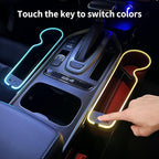 7 Color Led Car Seat Gap Organizer Car Seat Pocket Gap Filler with USB+C Charger,2 Pack Car Seat Gap Storage Console Side Gap Filler with Cigarette Lighter 2026 Fast Charger Seat Gap Filler (Black)