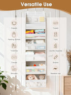Criusia 2 Pack Over the Door Organizer, Heavy-Duty 6-Shelf Hanging Storage with 13 Mesh Pockets, 55lbs Capacity Behind the Do