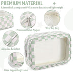 5PCS Diaper Bag Organizer Pouch Set,TSA Approved Toiletry Bag, Waterproof TPU Makeup Bag Set, Travel Organizer Bags for Women
