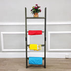 FixtureDisplays 4-Foot Rustic Farmhouse Blanket Ladder, Wall-Leaning Decorative Wood Ladder Rack